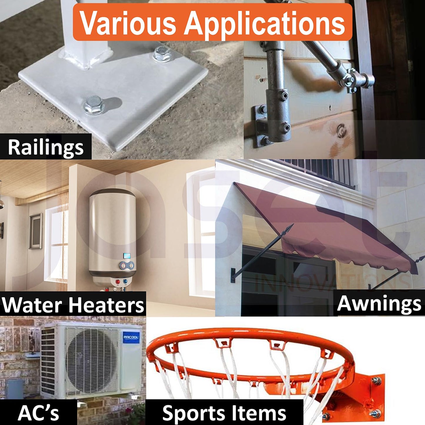 Anchor Fasteners-Expansion Type - 8mm Allen CSK (Counter Sunk) Head Bolt, 90mm Length (8mm x 90mm) - 8 Pieces Pack