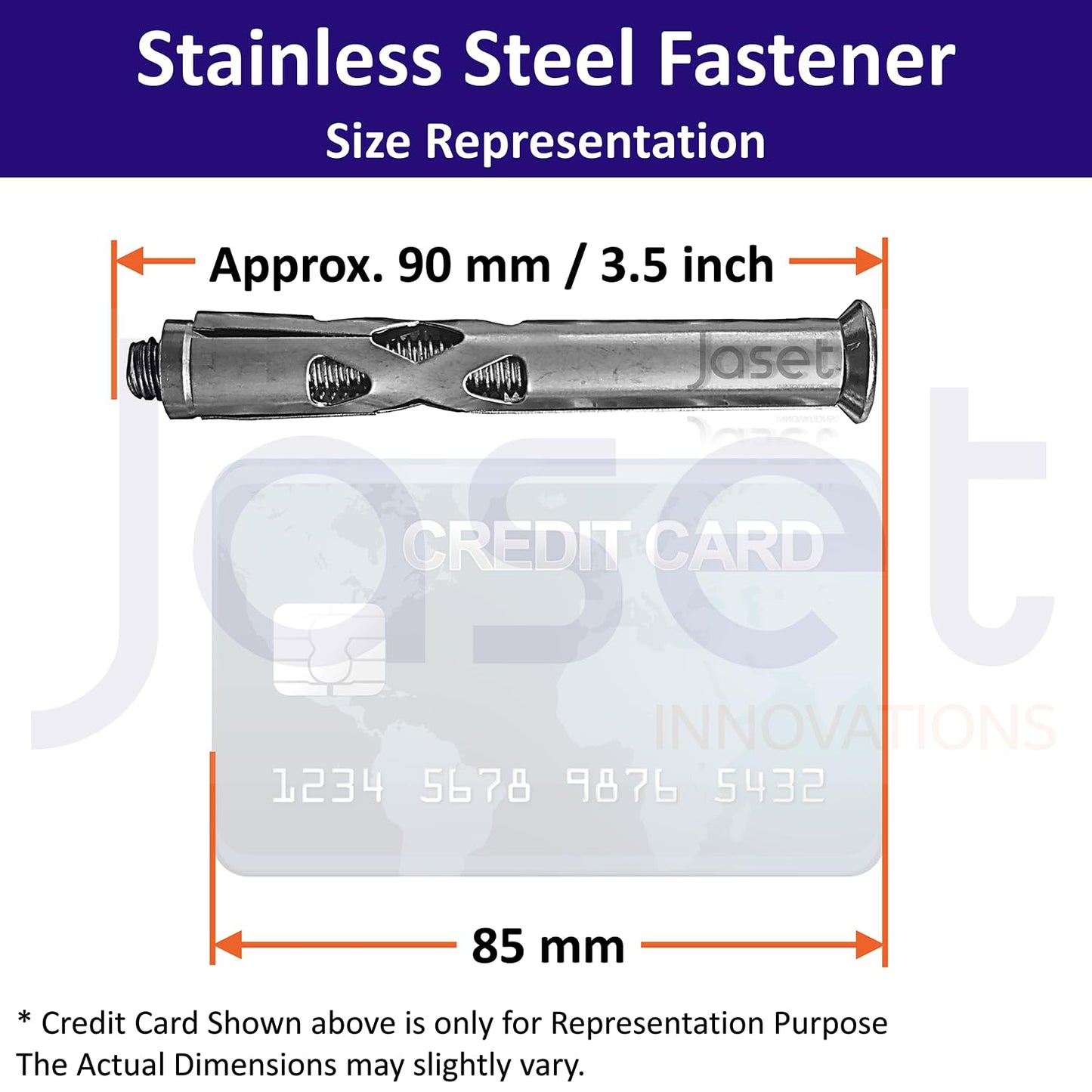 Anchor Fasteners-Expansion Type - 8mm Allen CSK (Counter Sunk) Head Bolt, 90mm Length (8mm x 90mm) - 8 Pieces Pack