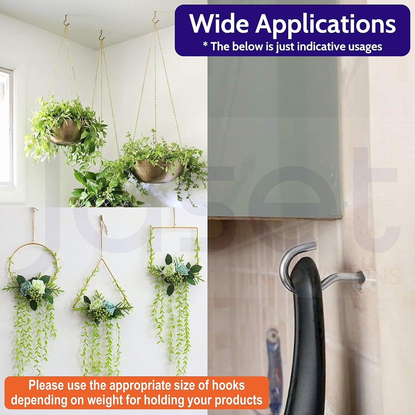 Carbon Steel Zinc Plated Screw in Hooks with Wall Rawl Plugs - 75 mm (20+20=40 pieces)