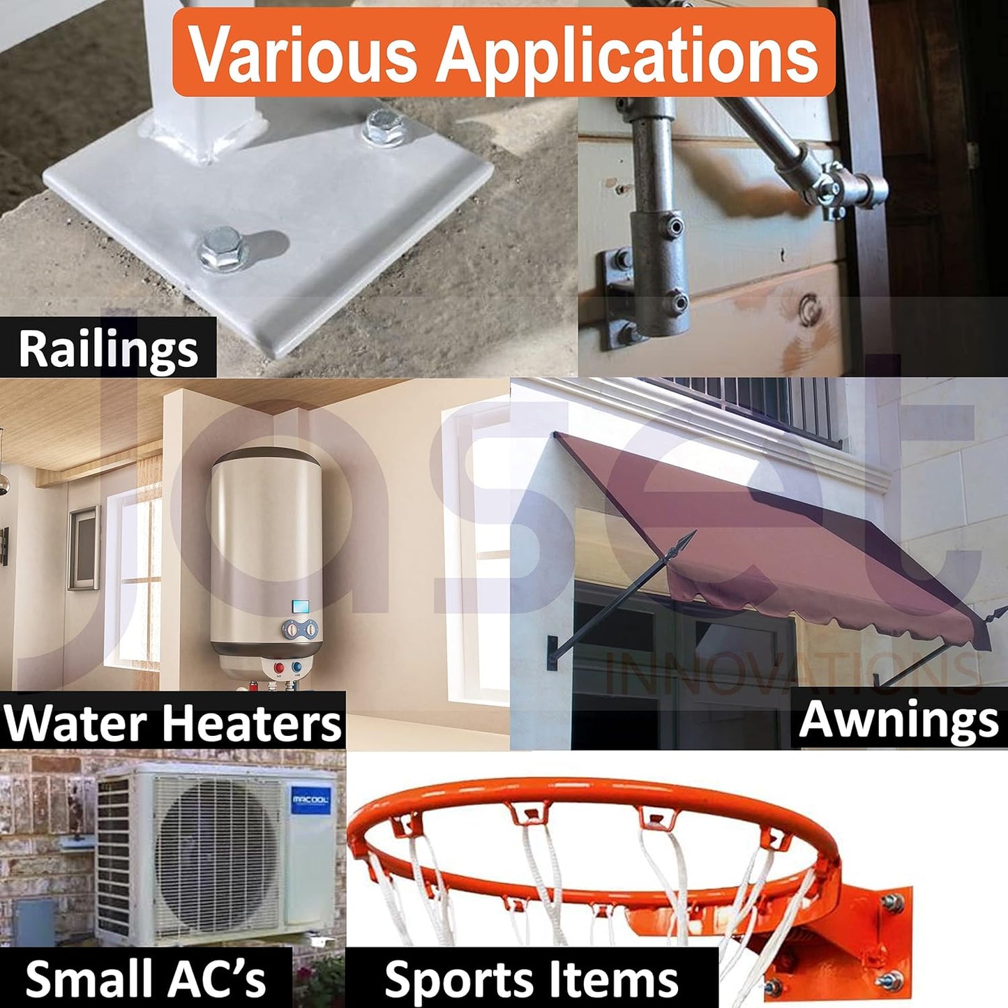 Stainless Steel Anchor Fasteners - 304 Grade Rust Proof - Expansion Type - Hex Head Bolt - 10mm Bolt Diameter, 70mm Length (Pack of 4 Pieces)