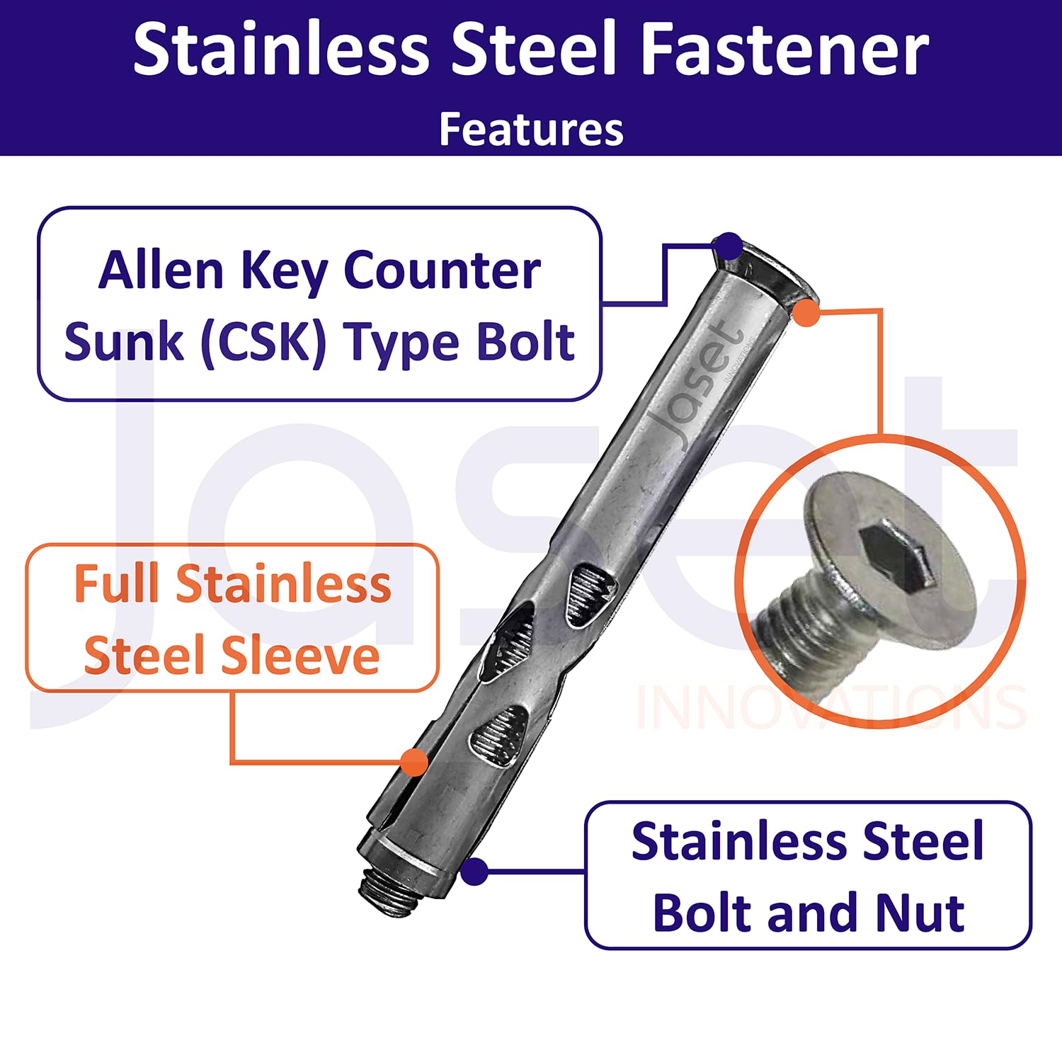 Anchor Fasteners-Expansion Type - 8mm Allen CSK (Counter Sunk) Head Bo ...