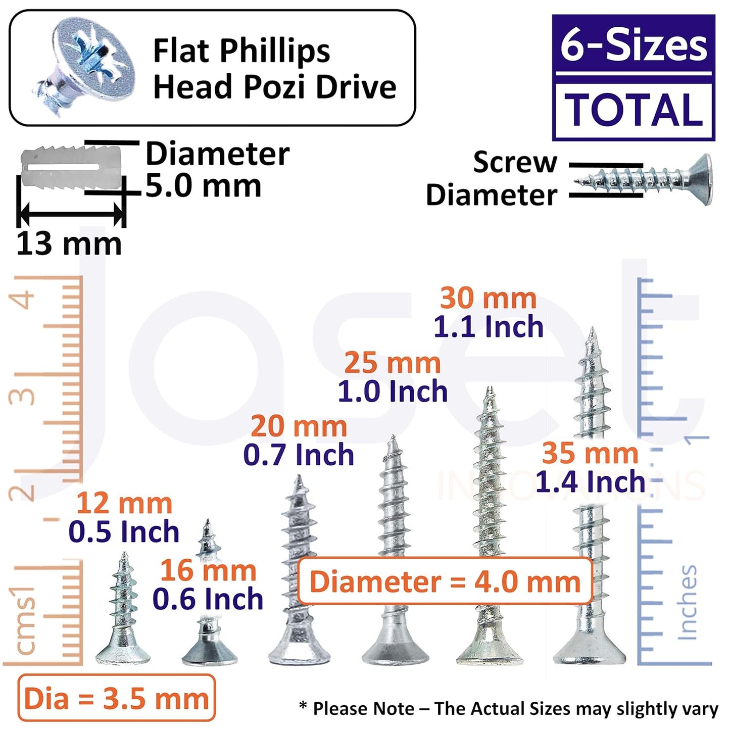 Chipboard Screws - 258pcs
