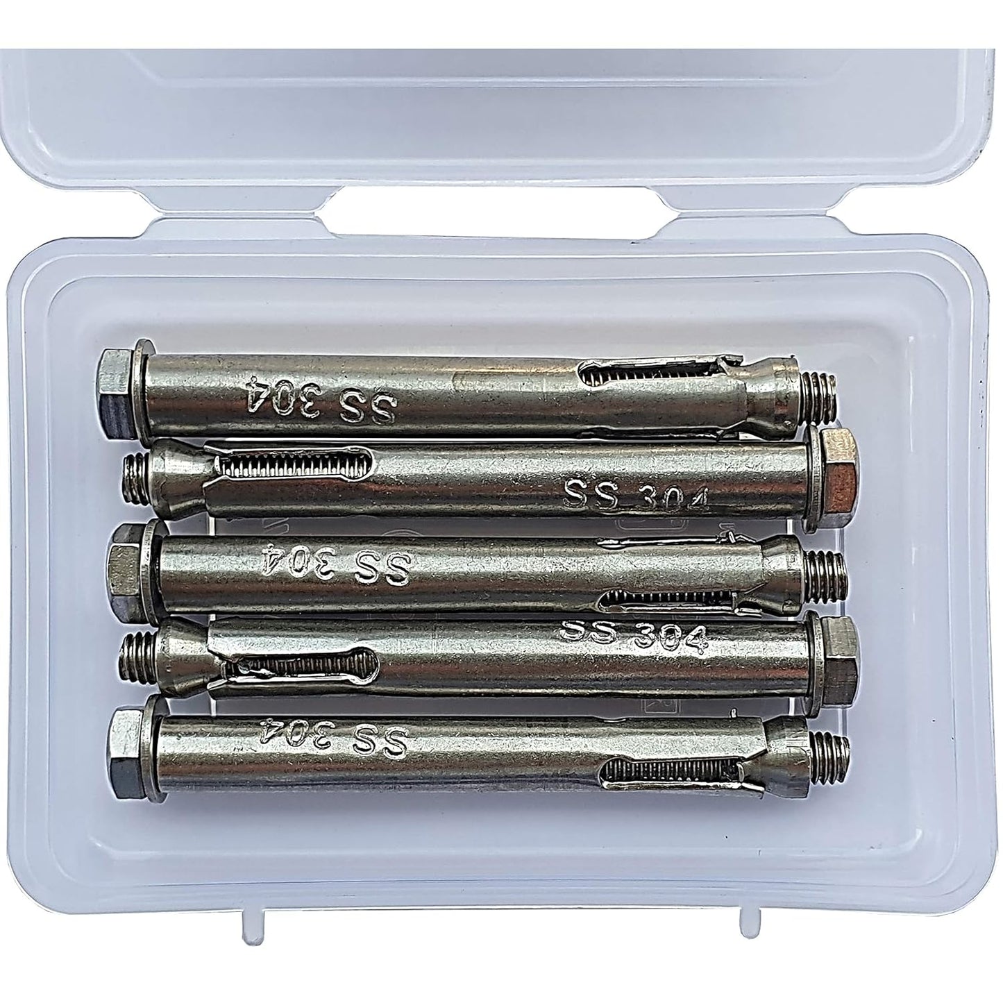 304 Grade Stainless Steel Fastener – Hex Head – 8mm Bolt, 100 mm Length – Pack of 5 pieces