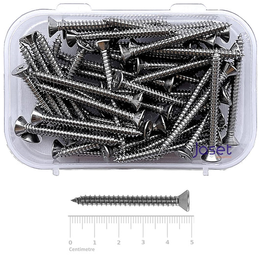 Sahmbi Innovations Stainless Steel Screw - 304 Grade Rust Proof - Counter Sunk Phillips Head (4.8 x 50mm) - 50 pieces