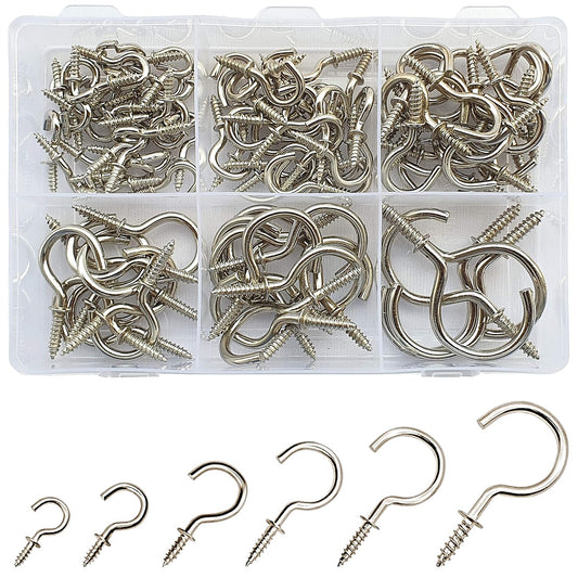 Screw-in Cup Nickel Plated Hooks (Small) - 100Pcs