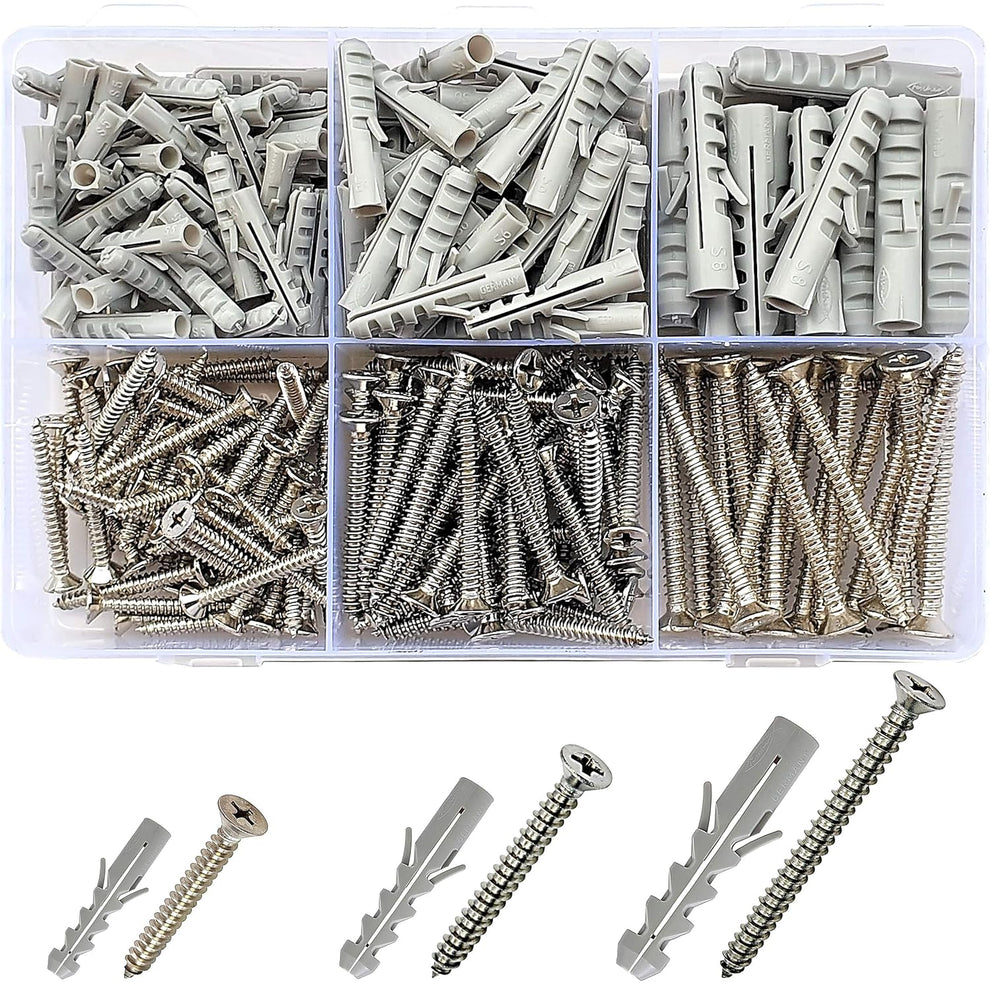 Stainless Steel Screws & Wall Plugs - 240pcs. – SAHMBI INNOVATIONS